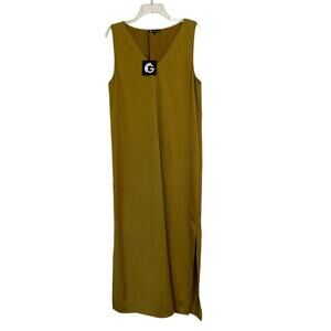 NWT Franne Golde Marrakesh Dress Mediterranean Olive Green XL Maxi Lagenlook